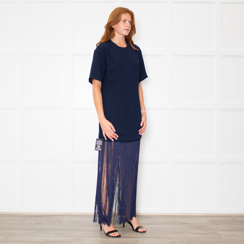 Nomia Midnight Blue Fringe T Shirt Dress