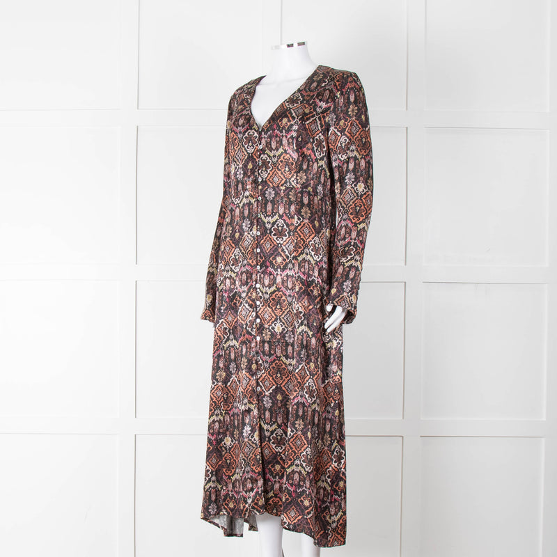 Odd Molly Susanna Dark Berry Coloured Patterned Maxi Dress