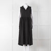 Frank & Eileen Black Sleeveless Linen Collared Dress