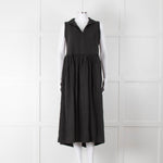 Frank & Eileen Black Sleeveless Linen Collared Dress