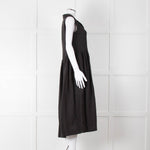 Frank & Eileen Black Sleeveless Linen Collared Dress
