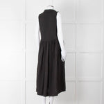 Frank & Eileen Black Sleeveless Linen Collared Dress