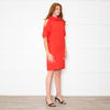 Carla Zampatti Red Short Sleeve Shift Dress with Cowl Neck