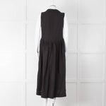 Frank & Eileen Black Sleeveless Linen Collared Dress