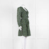Michael By Michael Kors Black Green Floral Wrap Short Dress