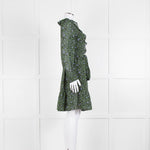 Michael By Michael Kors Black Green Floral Wrap Short Dress