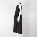 Frank & Eileen Black Sleeveless Linen Collared Dress