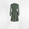 Michael By Michael Kors Black Green Floral Wrap Short Dress
