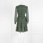 Michael By Michael Kors Black Green Floral Wrap Short Dress