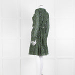 Michael By Michael Kors Black Green Floral Wrap Short Dress