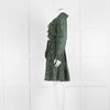 Michael By Michael Kors Black Green Floral Wrap Short Dress