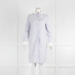 Balenciaga Light Blue Red Stripe Shirt Dress