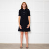 Goat Navy Collared Short Sleeve Shift Dress