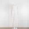 LoveShackFancy White Pink Tulip Lace Trim Maxi Dress