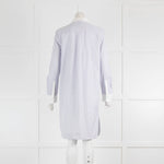 Balenciaga Light Blue Red Stripe Shirt Dress