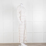 LoveShackFancy White Pink Tulip Lace Trim Maxi Dress