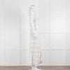 LoveShackFancy White Pink Tulip Lace Trim Maxi Dress