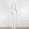 LoveShackFancy White Pink Tulip Lace Trim Maxi Dress