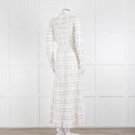 LoveShackFancy White Pink Tulip Lace Trim Maxi Dress