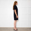 Goat Navy Collared Short Sleeve Shift Dress