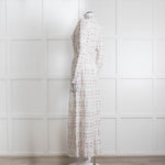 LoveShackFancy White Pink Tulip Lace Trim Maxi Dress