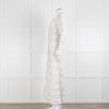 LoveShackFancy White Pink Tulip Lace Trim Maxi Dress