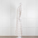 LoveShackFancy White Pink Tulip Lace Trim Maxi Dress