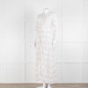 LoveShackFancy White Pink Tulip Lace Trim Maxi Dress