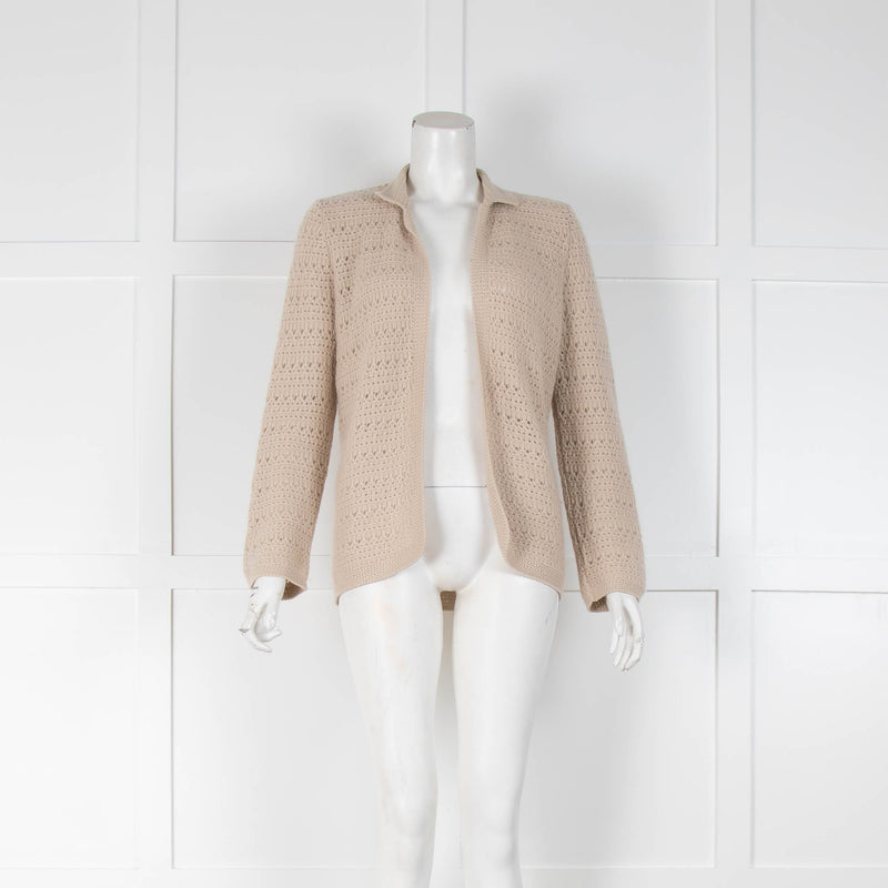 Loro Piana Loose Knit Collared in Beige