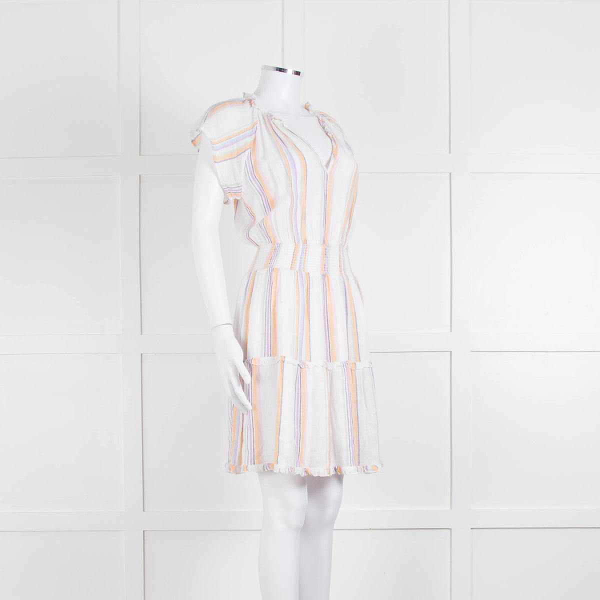 Rails White Orange Purple Striped Cotton Sun Dress