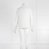 Claudie Pierlot White Frill Collar Long Sleeve Blouse