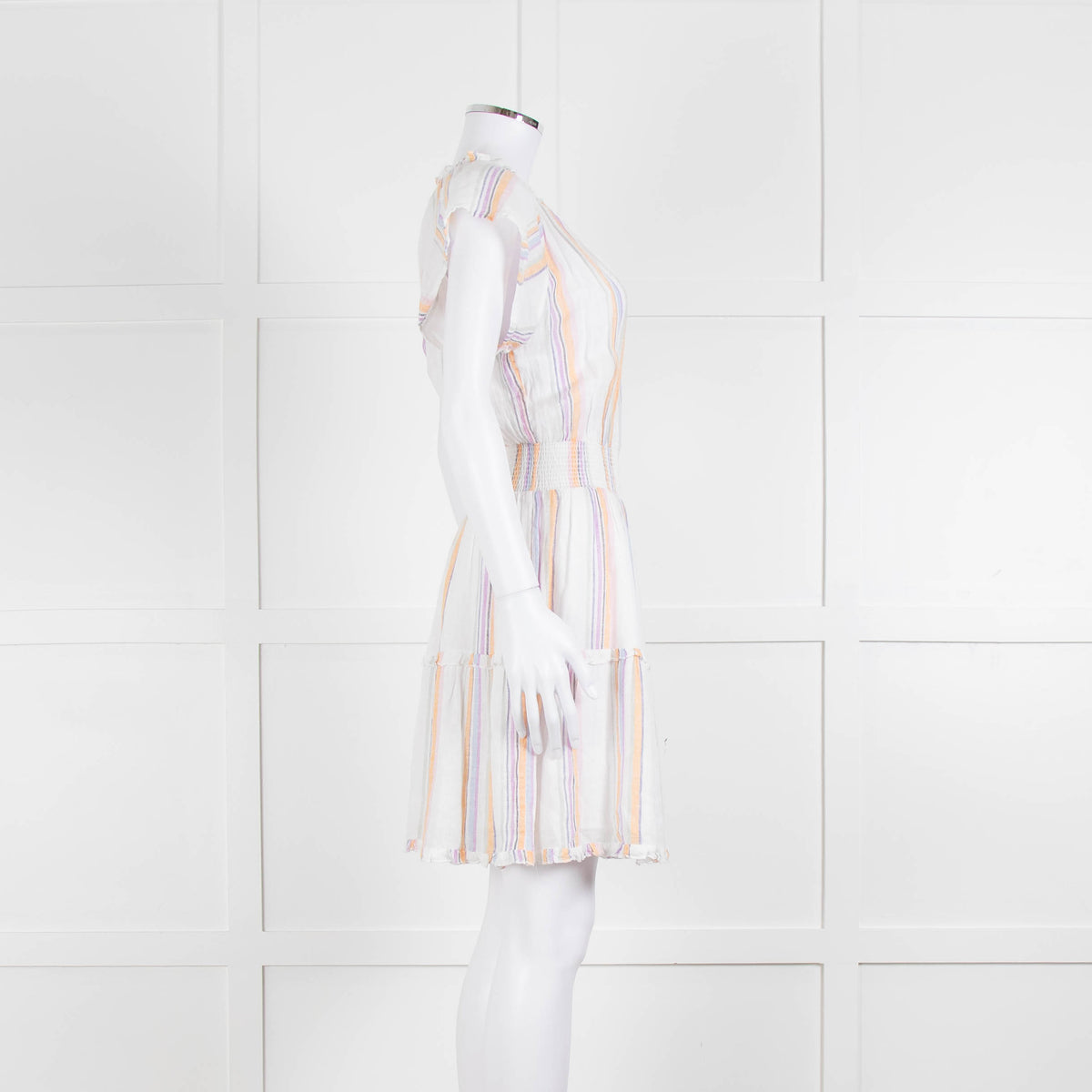 Rails White Orange Purple Striped Cotton Sun Dress