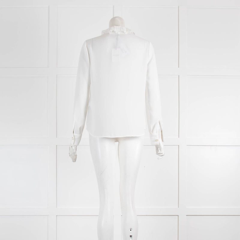 Claudie Pierlot White Frill Collar Long Sleeve Blouse
