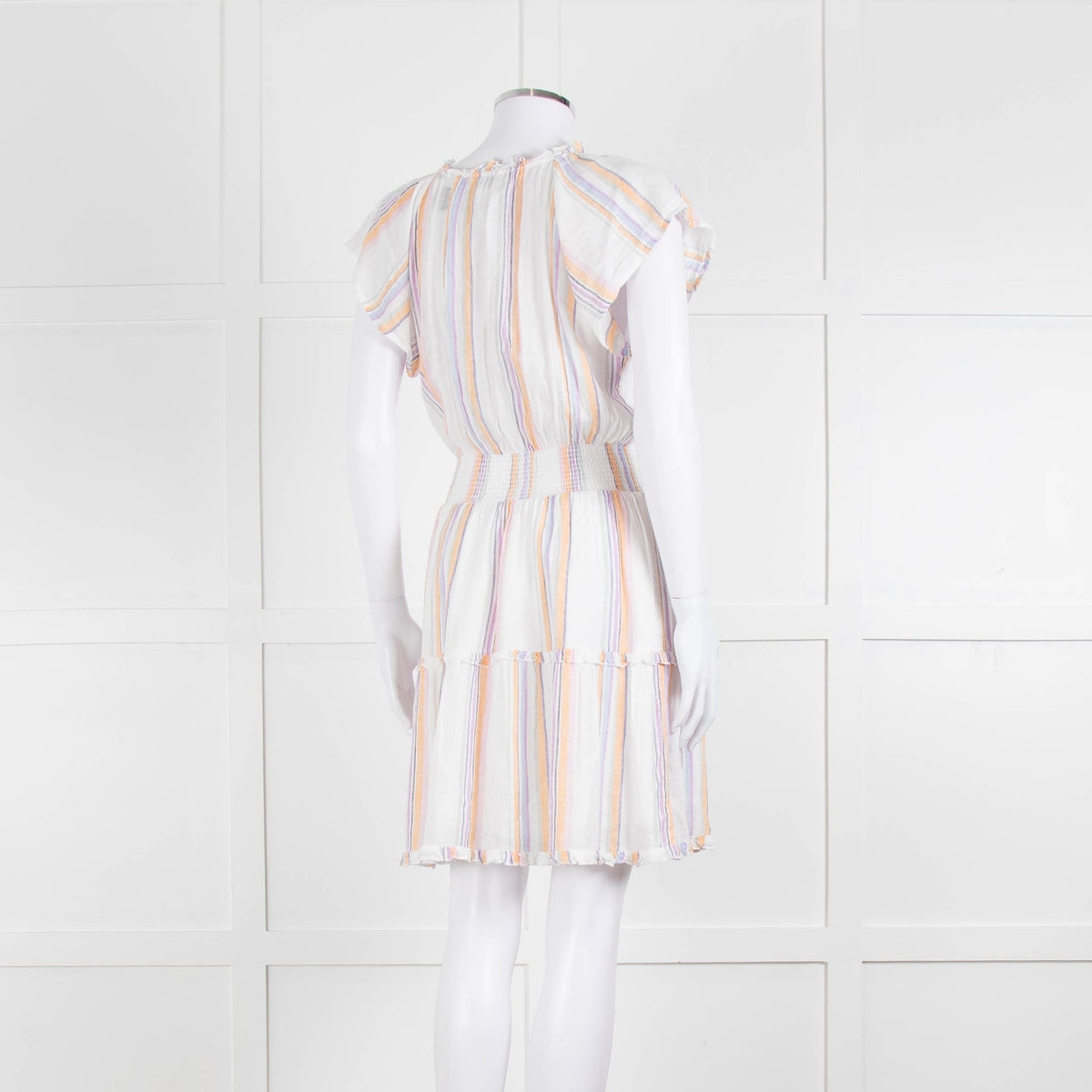 Rails White Orange Purple Striped Cotton Sun Dress