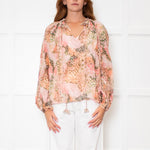Dreamcatcher Pink Multi Print Butterfly Embelleshment Blouse
