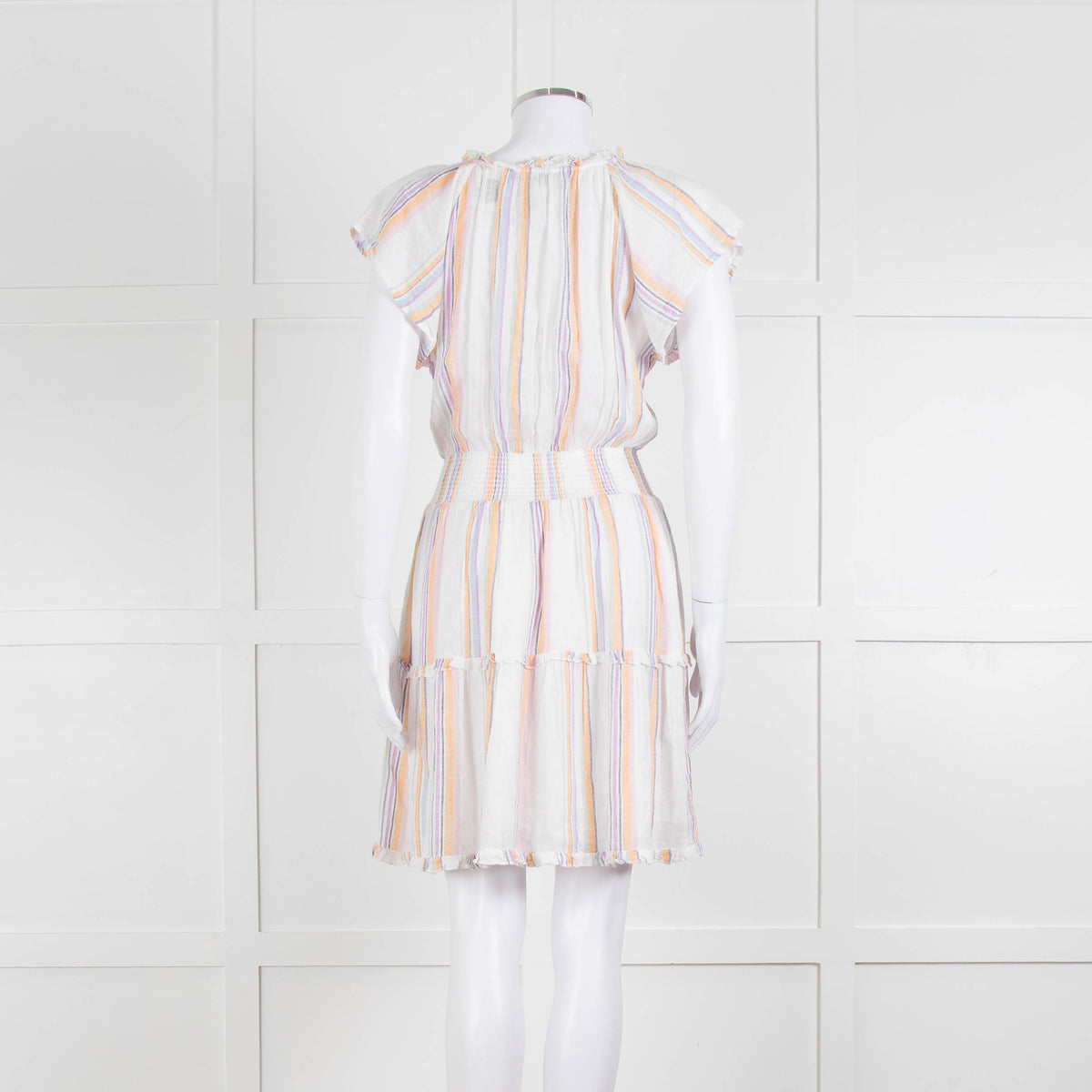 Rails White Orange Purple Striped Cotton Sun Dress