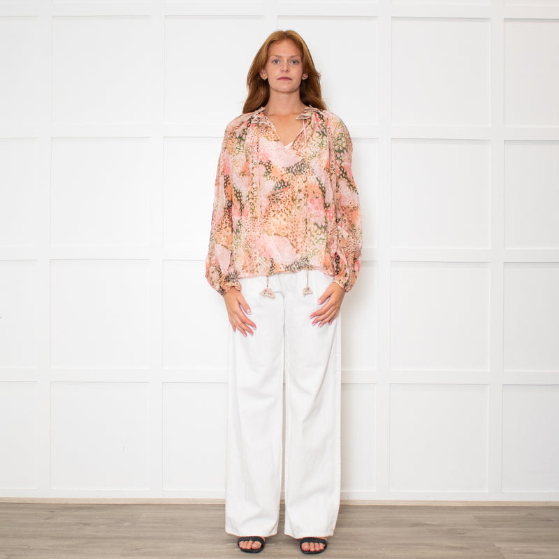 Dreamcatcher Pink Multi Print Butterfly Embelleshment Blouse