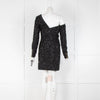 Self-Portrait Black Sequin One Shoulder Mini Dress