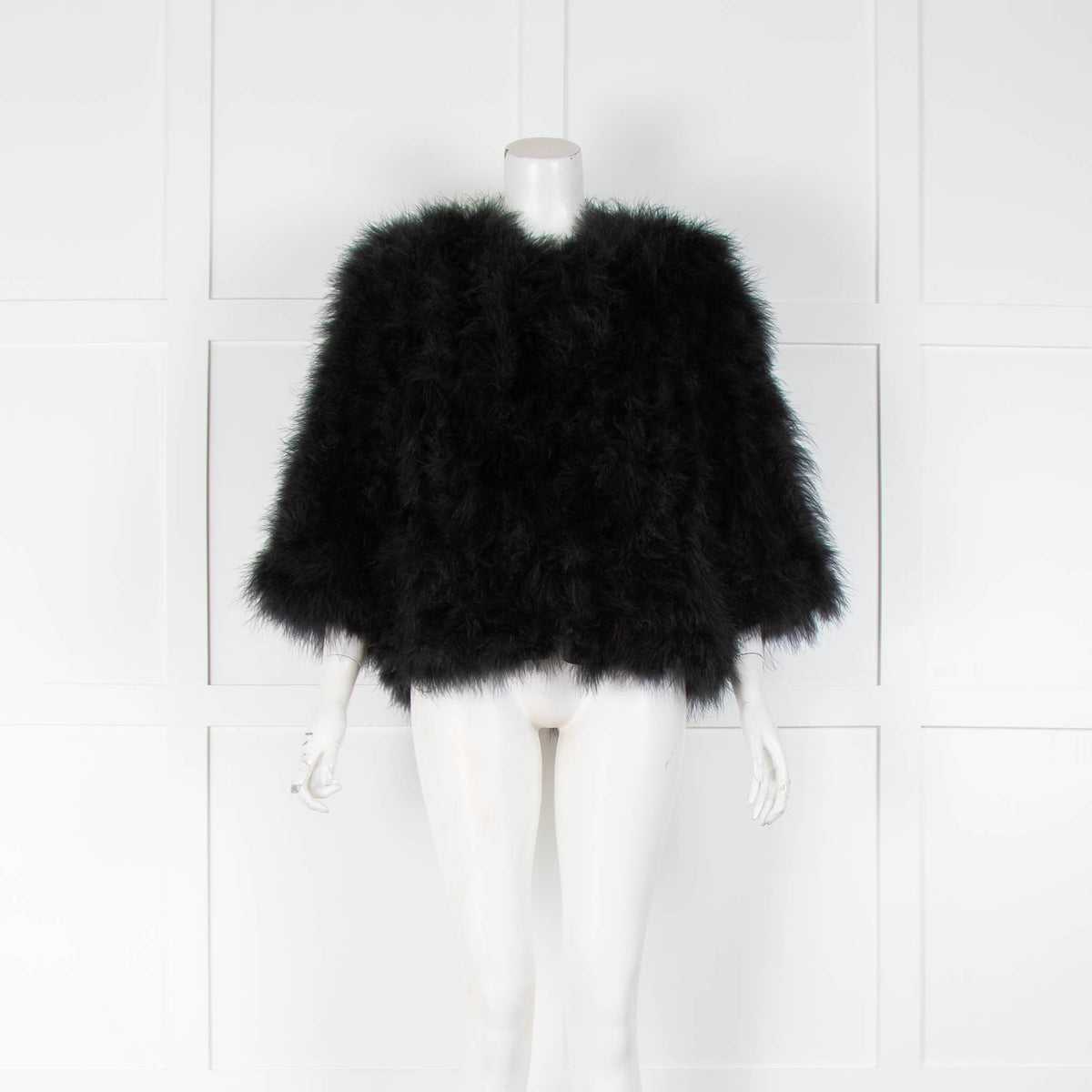 Yves Salomon Black Feather Short Jacket