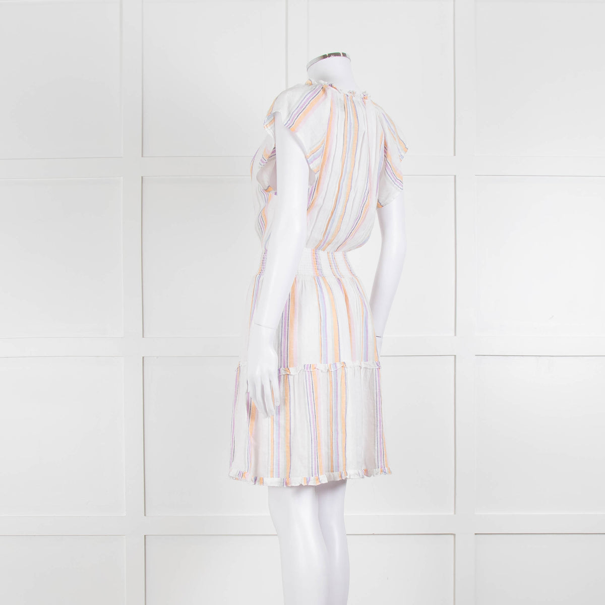 Rails White Orange Purple Striped Cotton Sun Dress