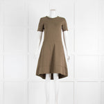 Me Em Khaki Cotton Front Pocket Short Sleeve Mini Dress