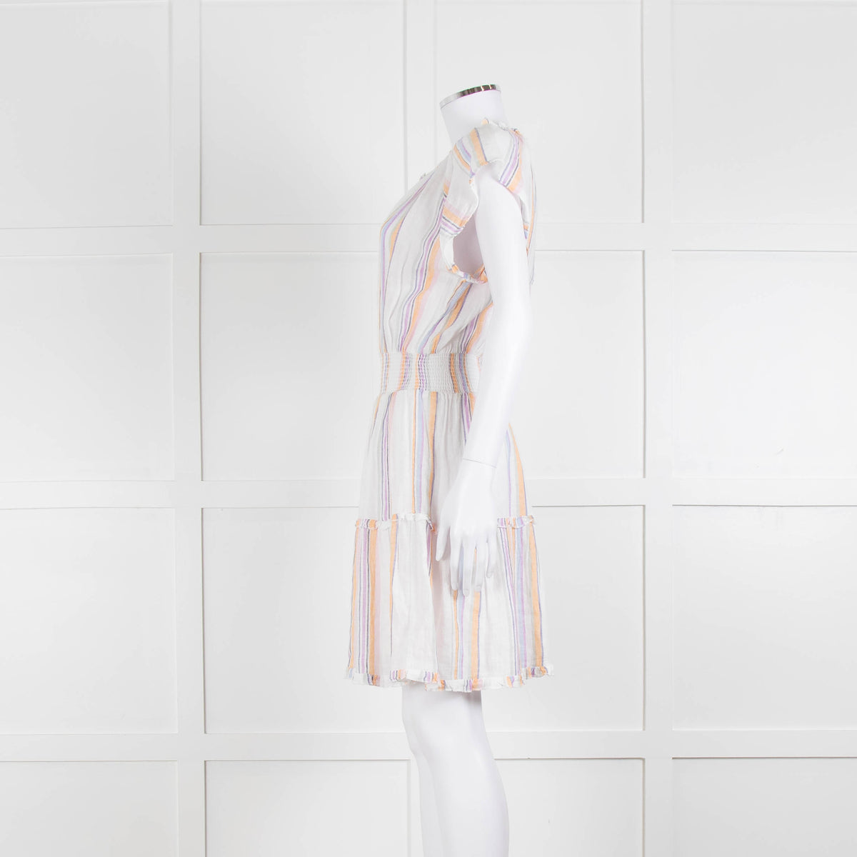 Rails White Orange Purple Striped Cotton Sun Dress