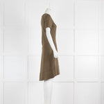 Me Em Khaki Cotton Front Pocket Short Sleeve Mini Dress
