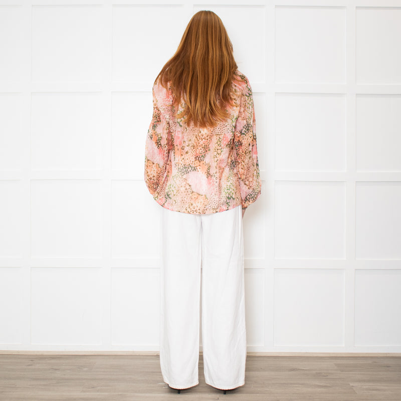 Dreamcatcher Pink Multi Print Butterfly Embelleshment Blouse