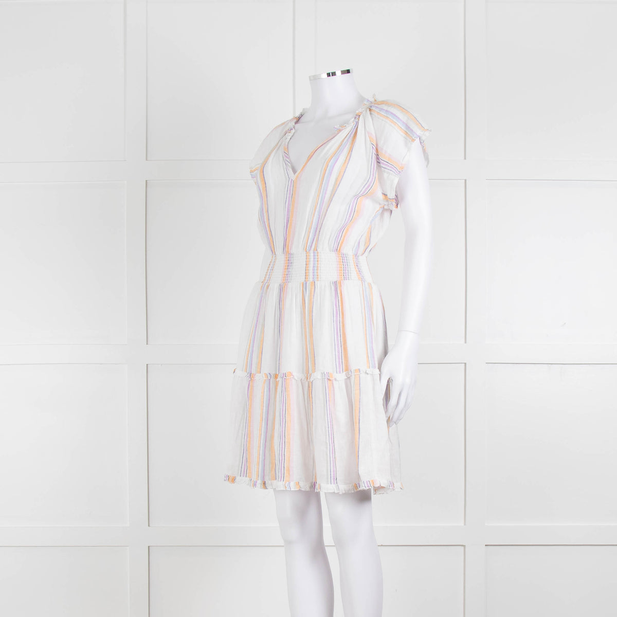 Rails White Orange Purple Striped Cotton Sun Dress