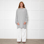 Raey Oversized Grey Cotton Long Sleeve Top