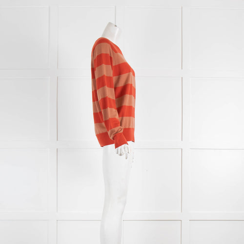Dries van Noten Orange Horizontal Stripe Wool Jumper