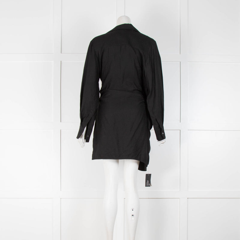 Jacquemus Black Draped Bahia Mini Dress