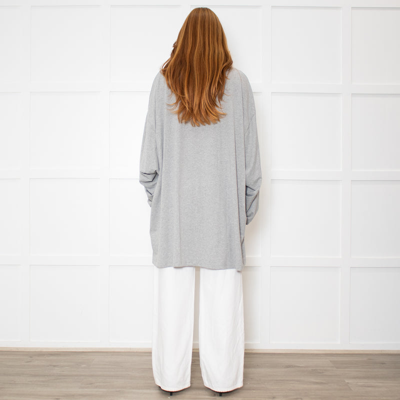 Raey Oversized Grey Cotton Long Sleeve Top