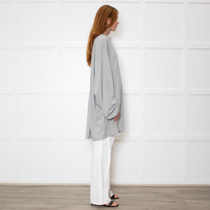 Raey Oversized Grey Cotton Long Sleeve Top